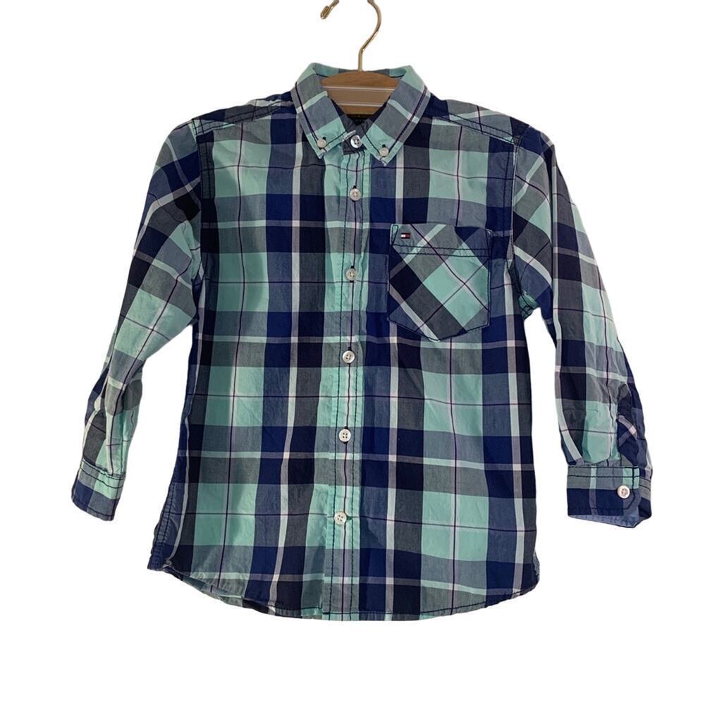 TOMMY HILFIGER Boy’s Casual Button Down Long Sleeve Shirt / Size: 5